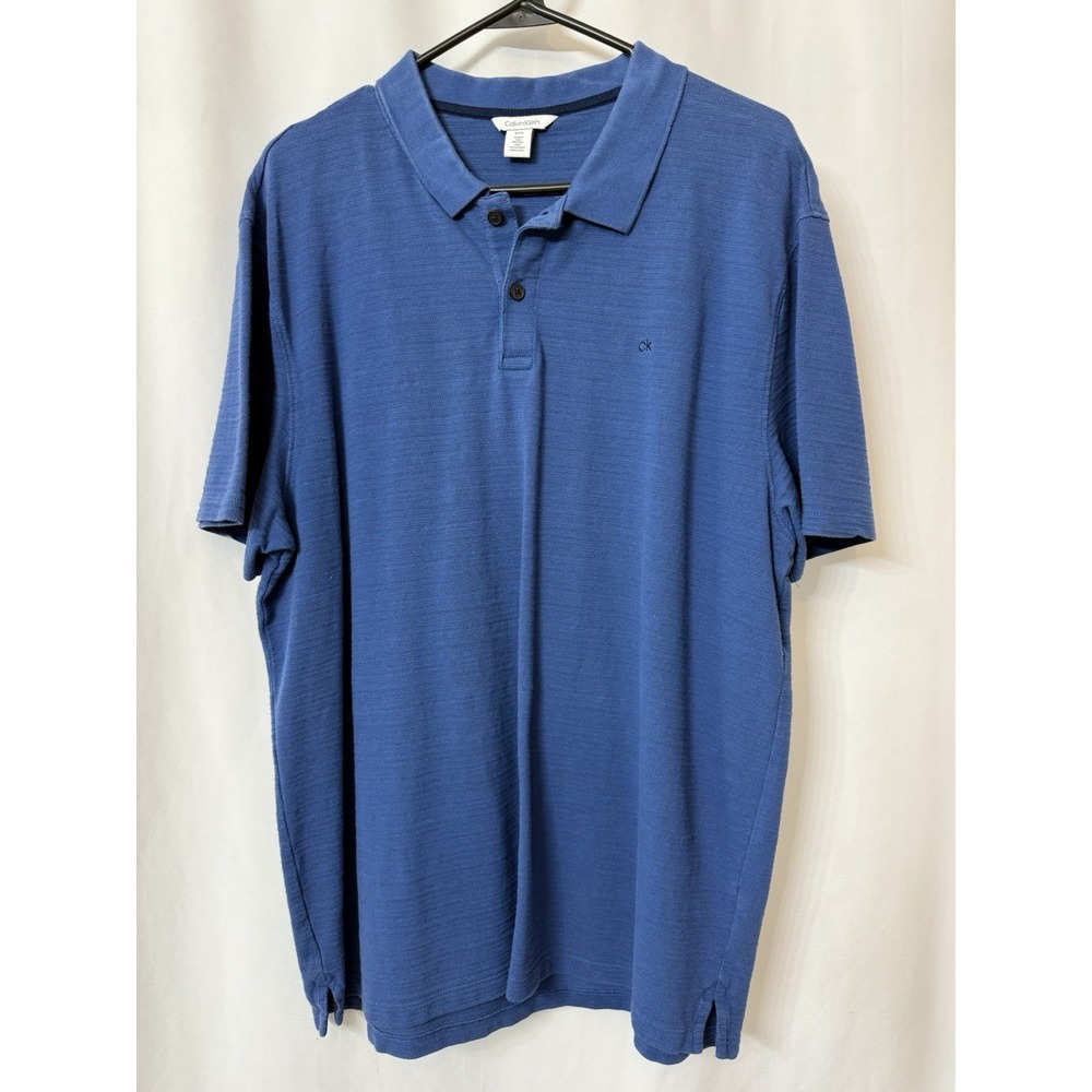 Calvin Klein Men's Polo XL Short Sleeve‎ Blue CK  D28